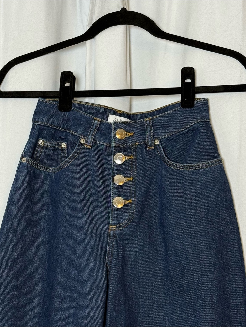 Aligne Miles Denim Culotte Jeans Dark Wash Wide Leg Size 24 NWT - Picture 5 of 14